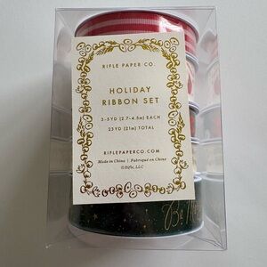 Rifle Paper Co. Festive Ribbon Set of 5, Be Merry and Bright, NIP